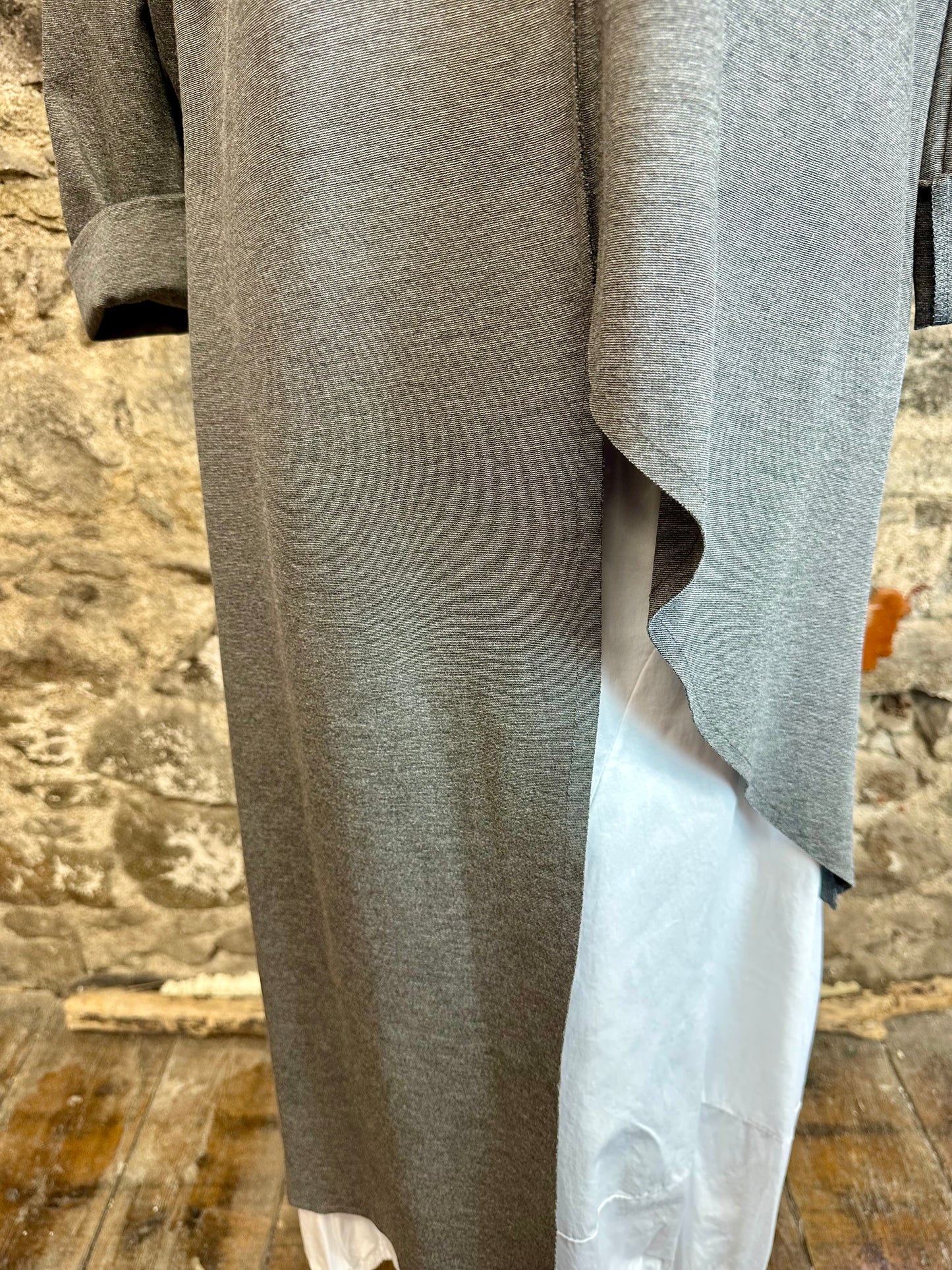 “Mayla  “ charcoal grey beautiful asymmetrical Italian tunic