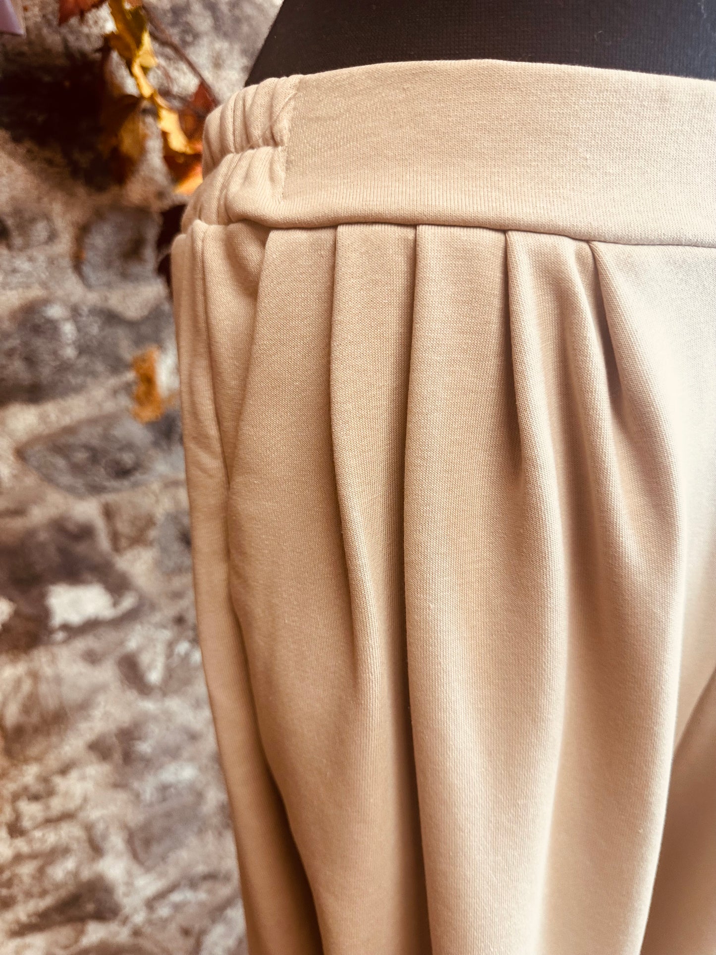 “Meabh “ Italian pin tuck butter cream casual trouser