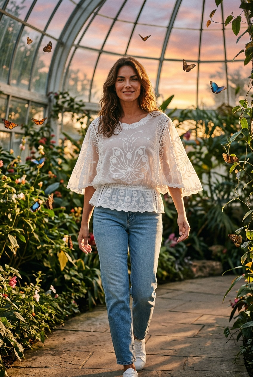 “Jilly “ delicate butterfly sleeve blouse