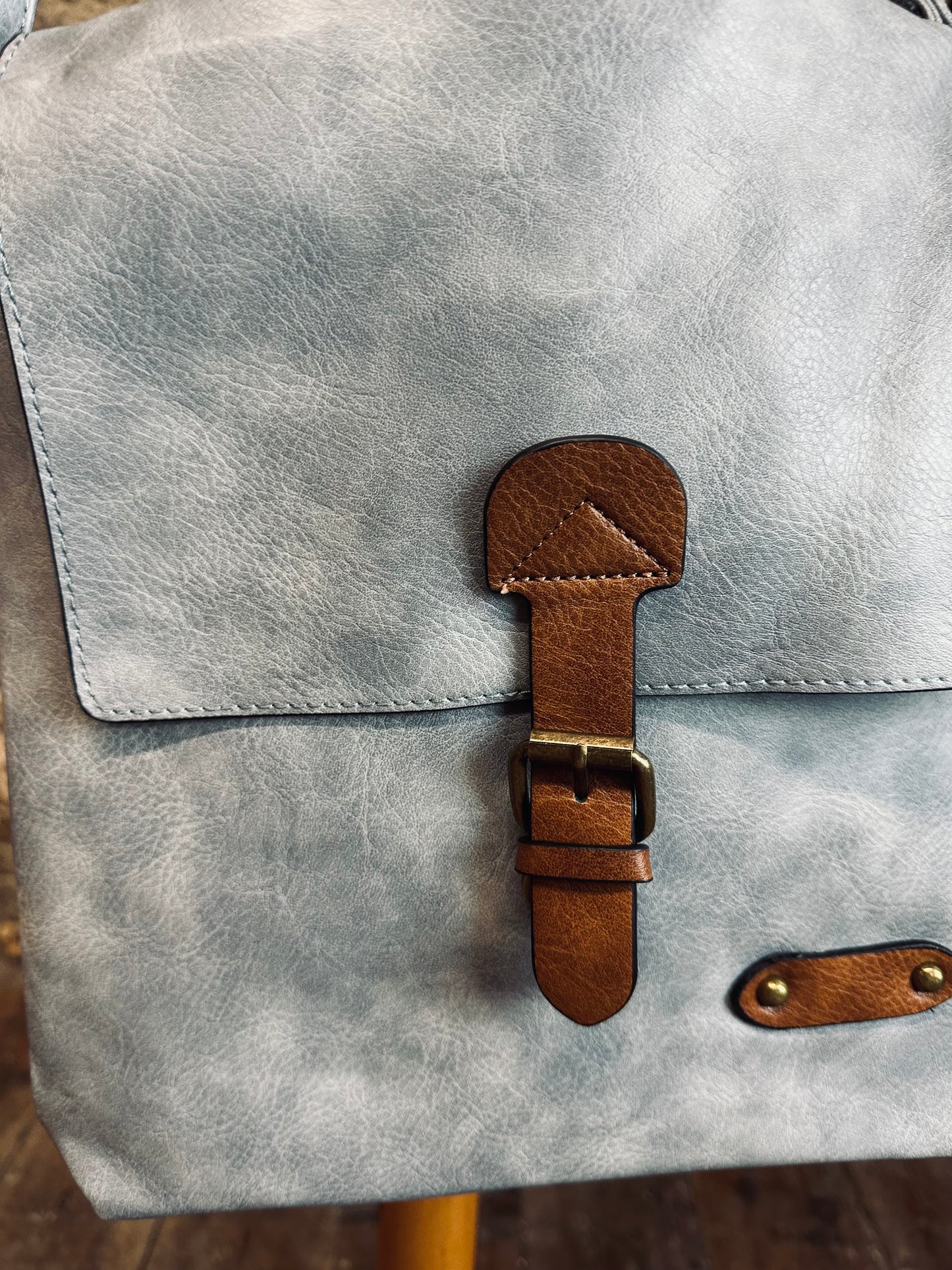 “Maggie “sky vegan satchel crossbody