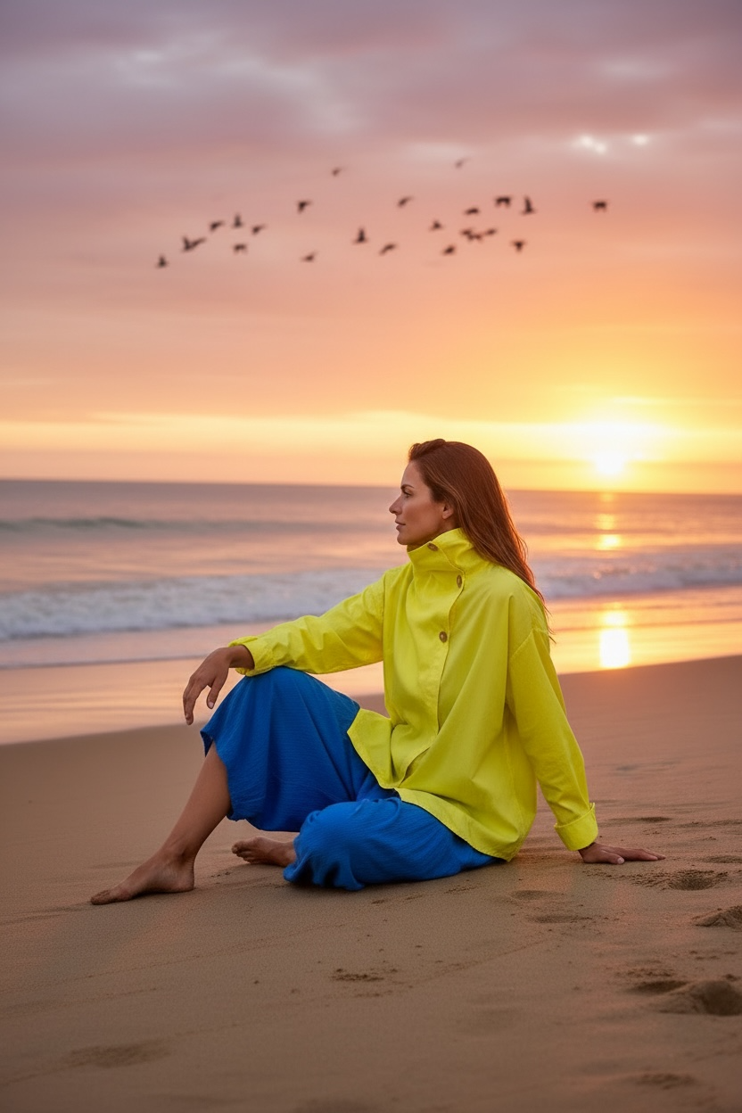“Suzie “ sunshine yellow Italian funnel neck asymmetric cotton jacket