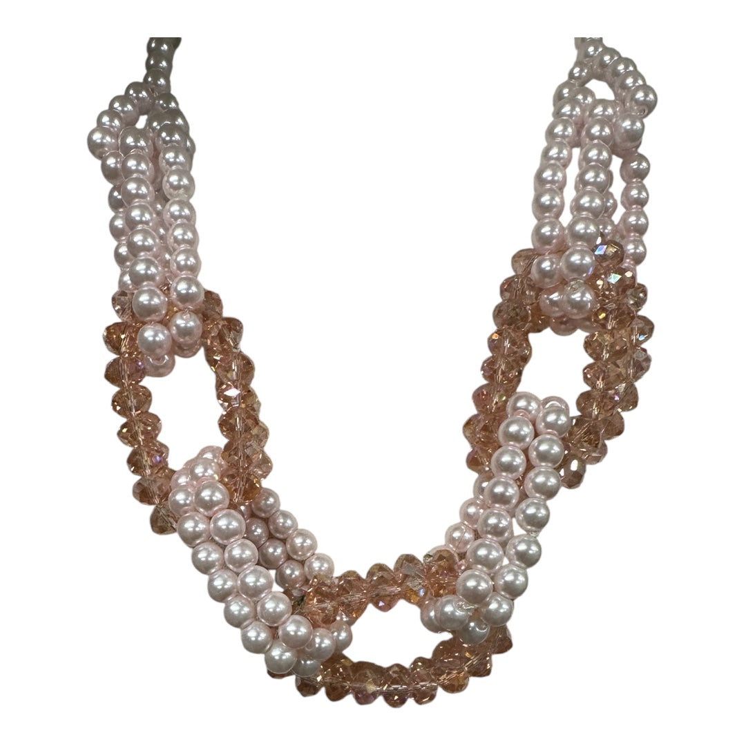 “Elsbeth “ Blush Pearl cluster neckpiece