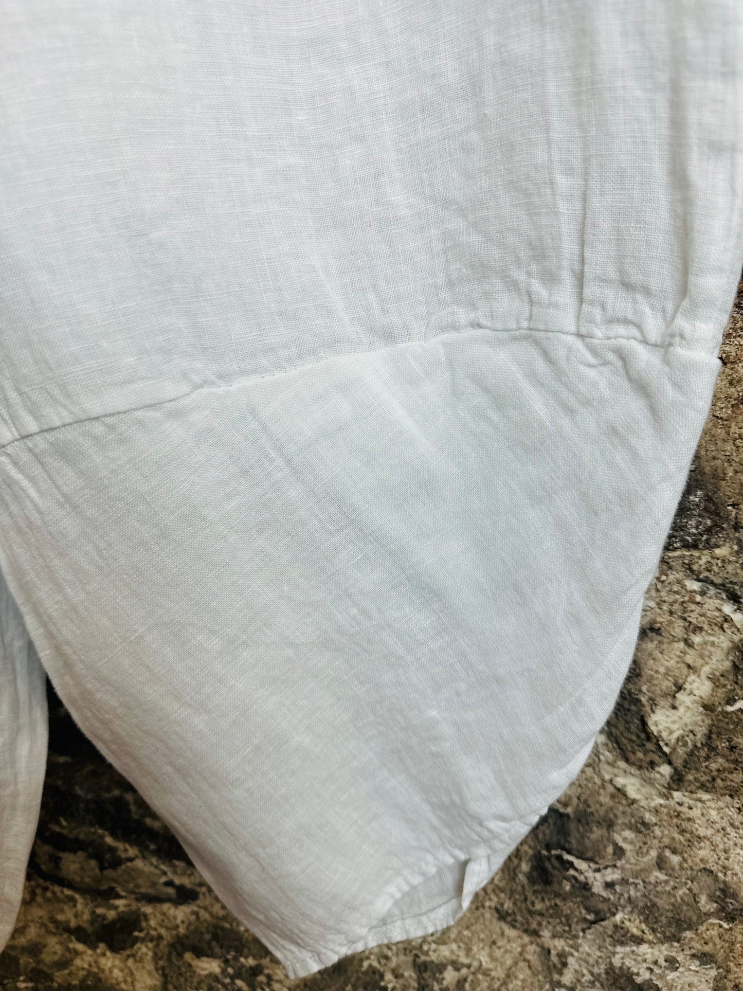 “Sam “ white Italian linen deep pocket cullottes