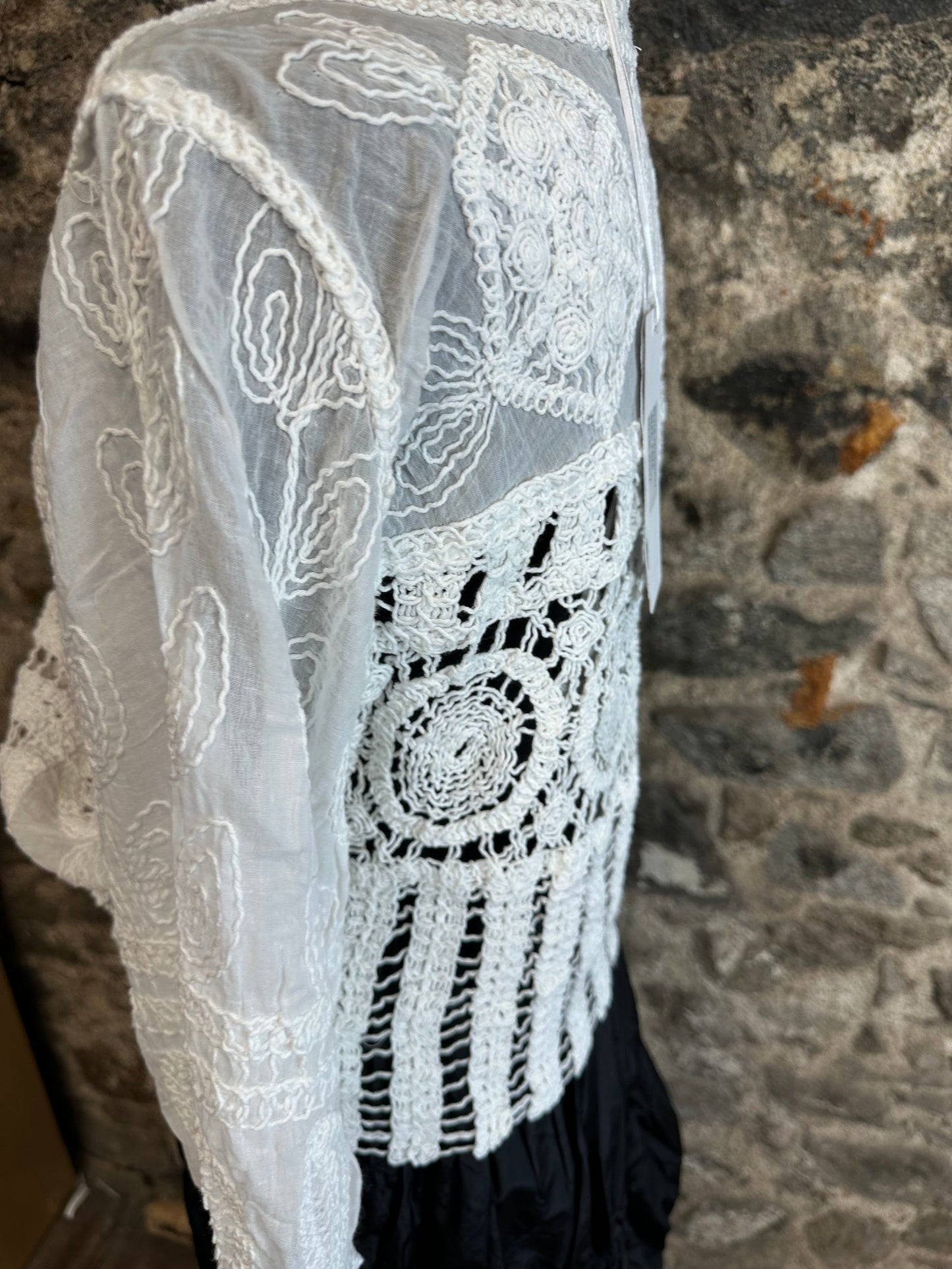 “Stevie “ natural Italian crochet cover up