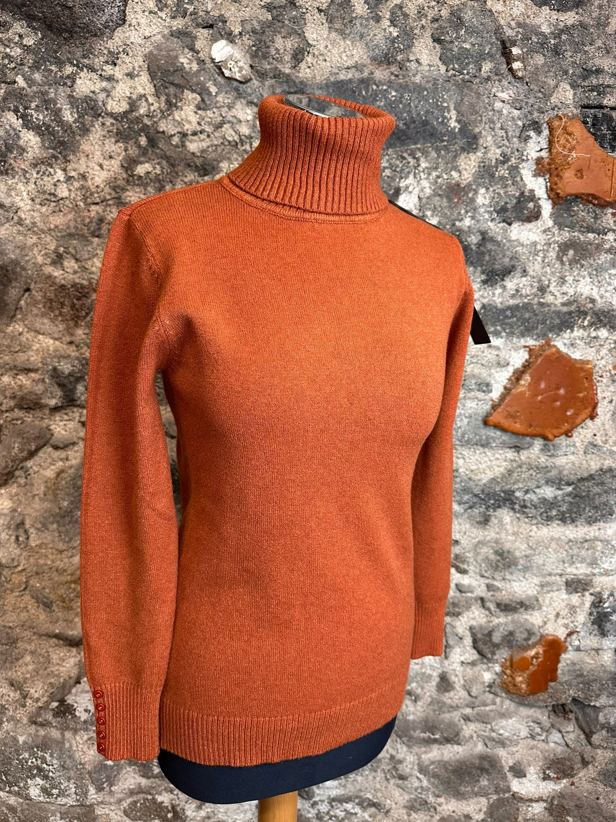 Ciara ..autumn rust Italian high neck soft knit