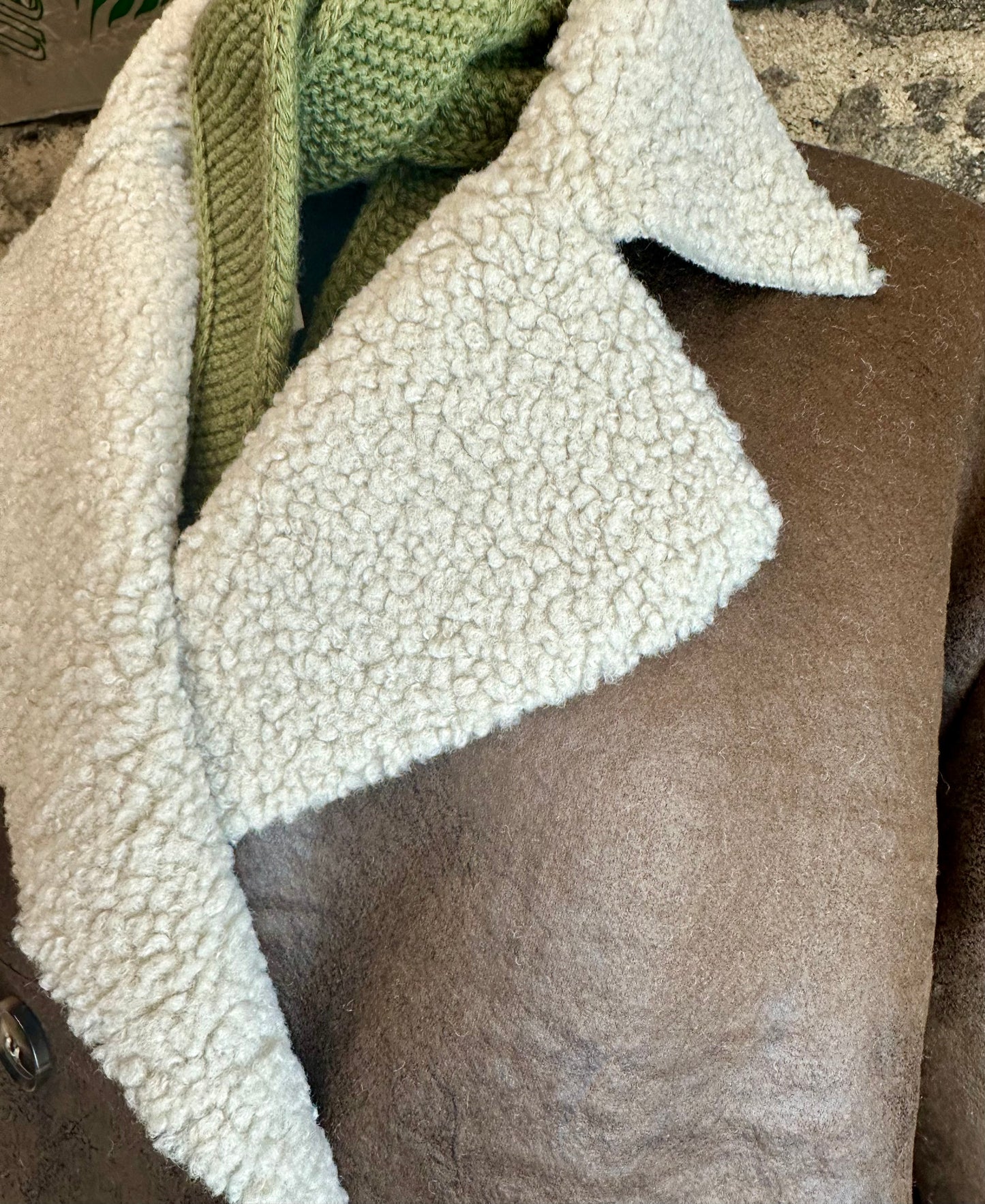 “Mira “ chocolate Italian shearer box jacket