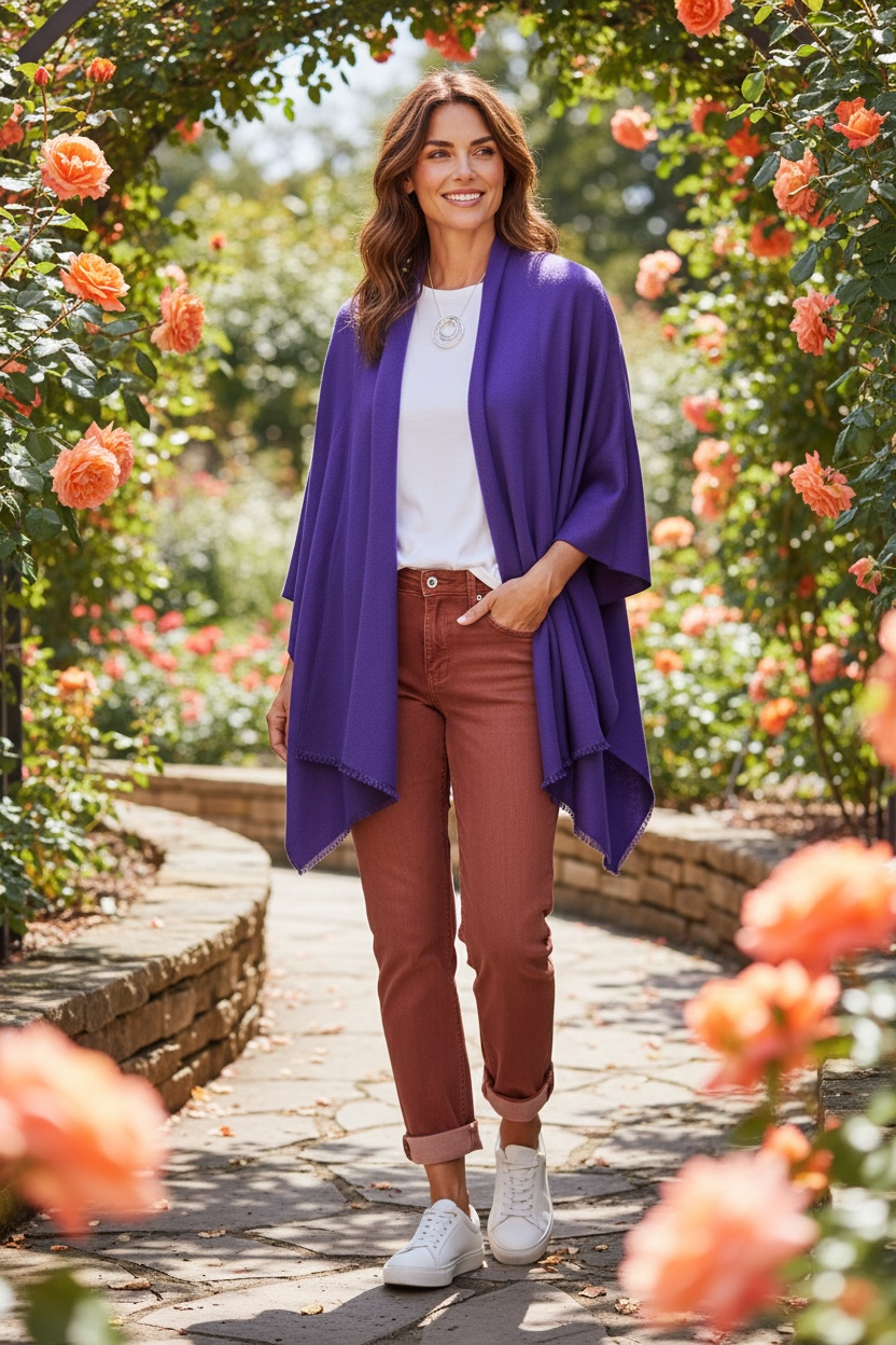“Viola “violet soft elegant cape wrap