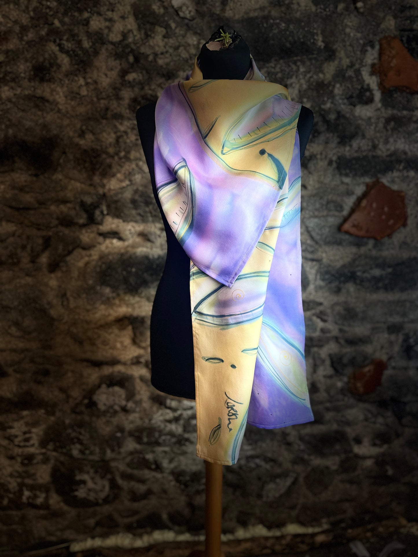 Lorsha Handpainted silk scarf collection