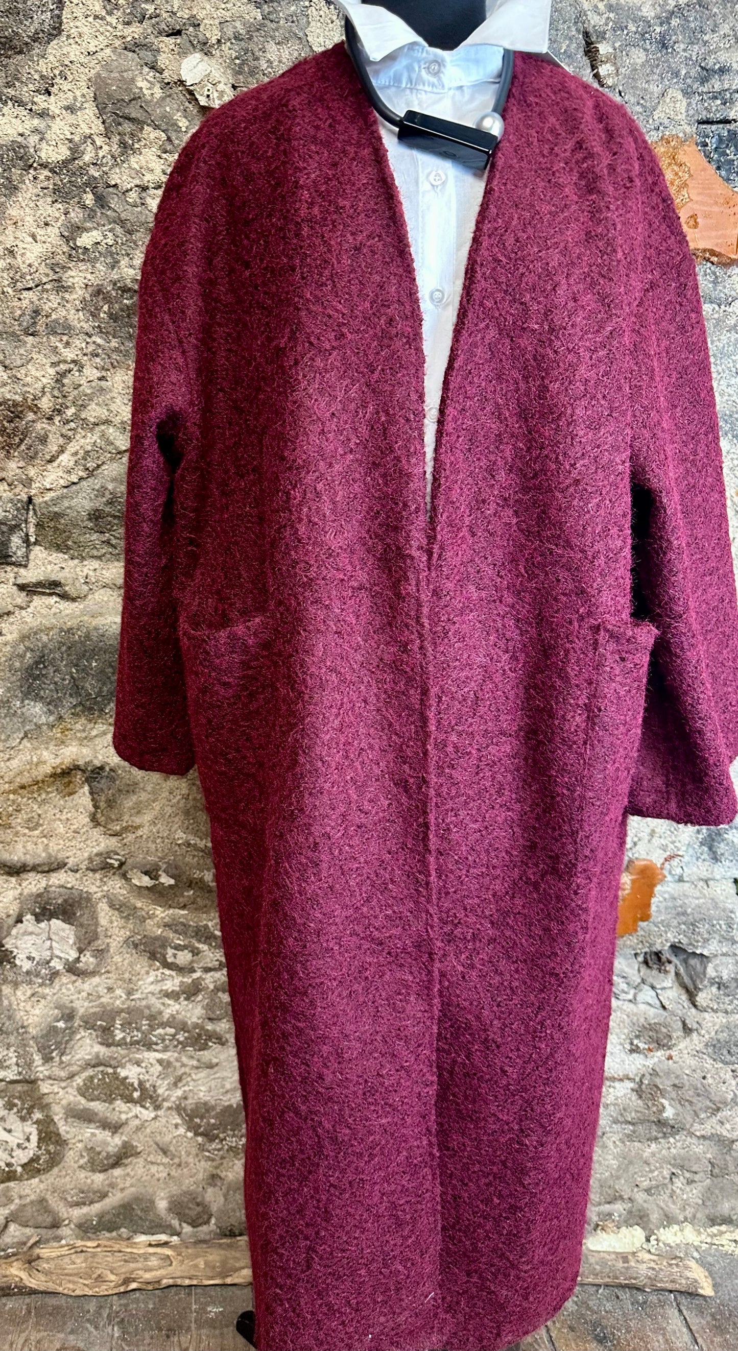“Kiera “ Italian Bordeaux super cosey kimono full length shacket