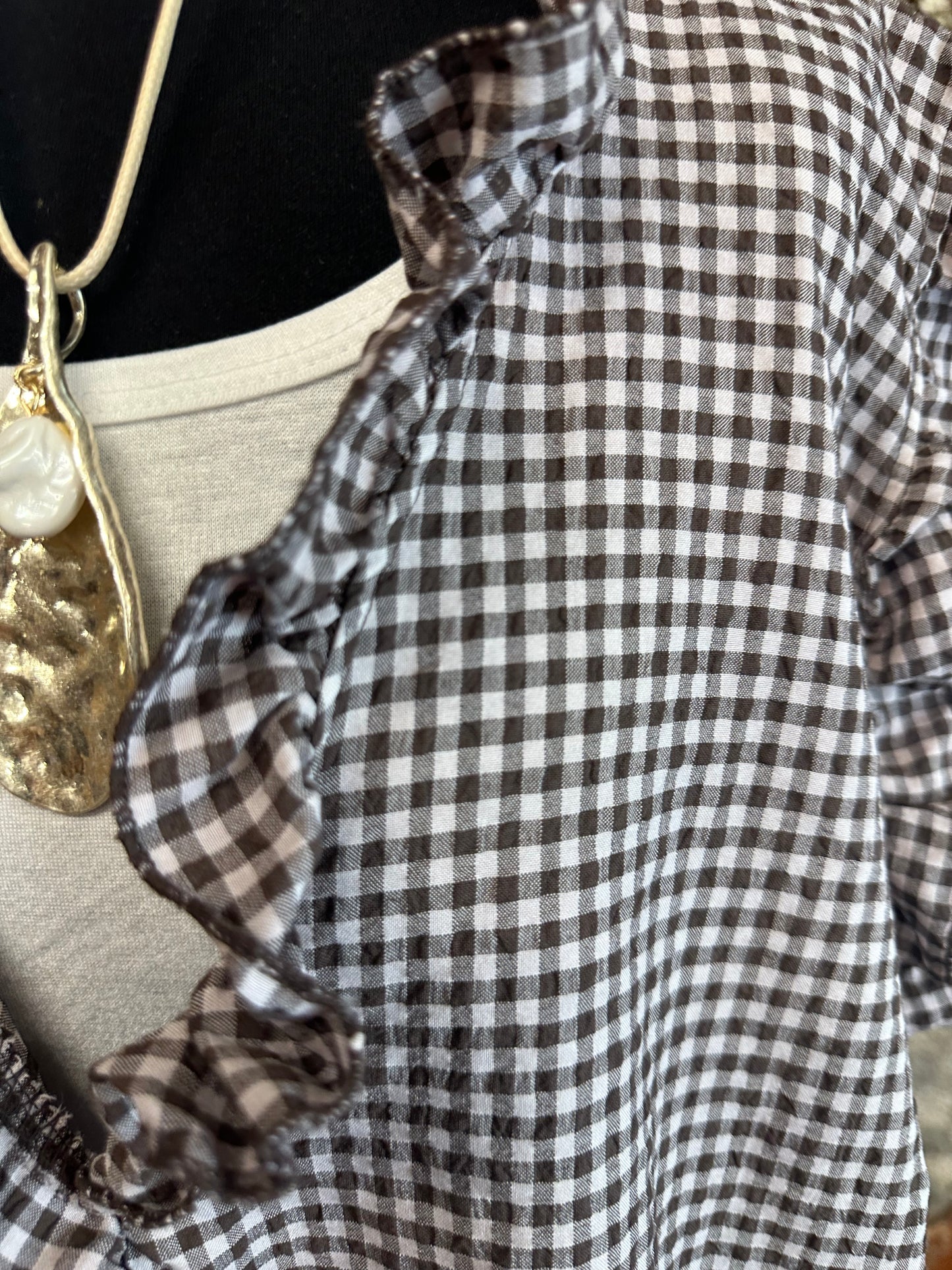 “Rosie “ chocolate ginham Italian tunic