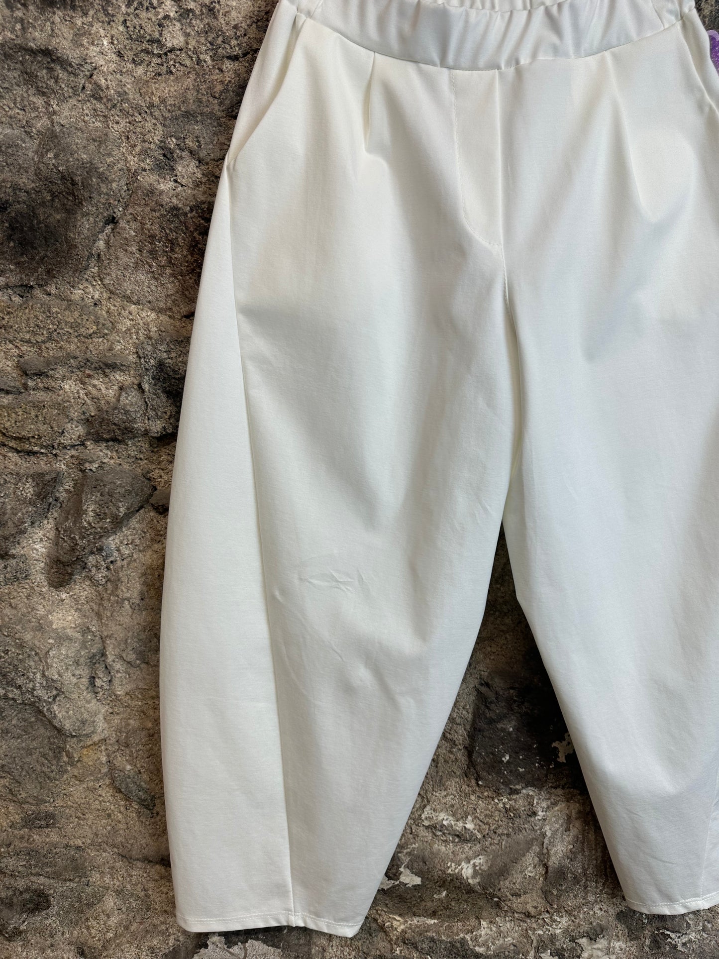 “Lottie “ summer white Italian cocoon pant