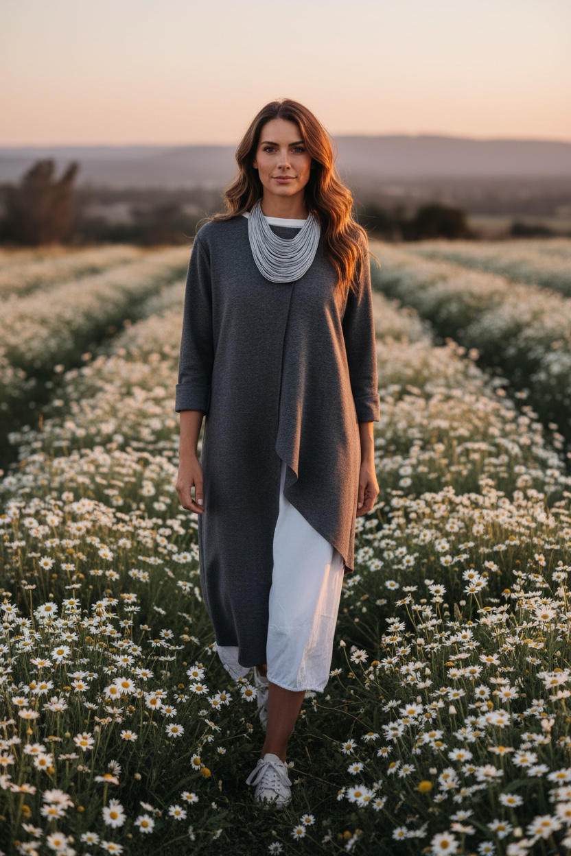 “Aisling “ dove grey rope neckpiece