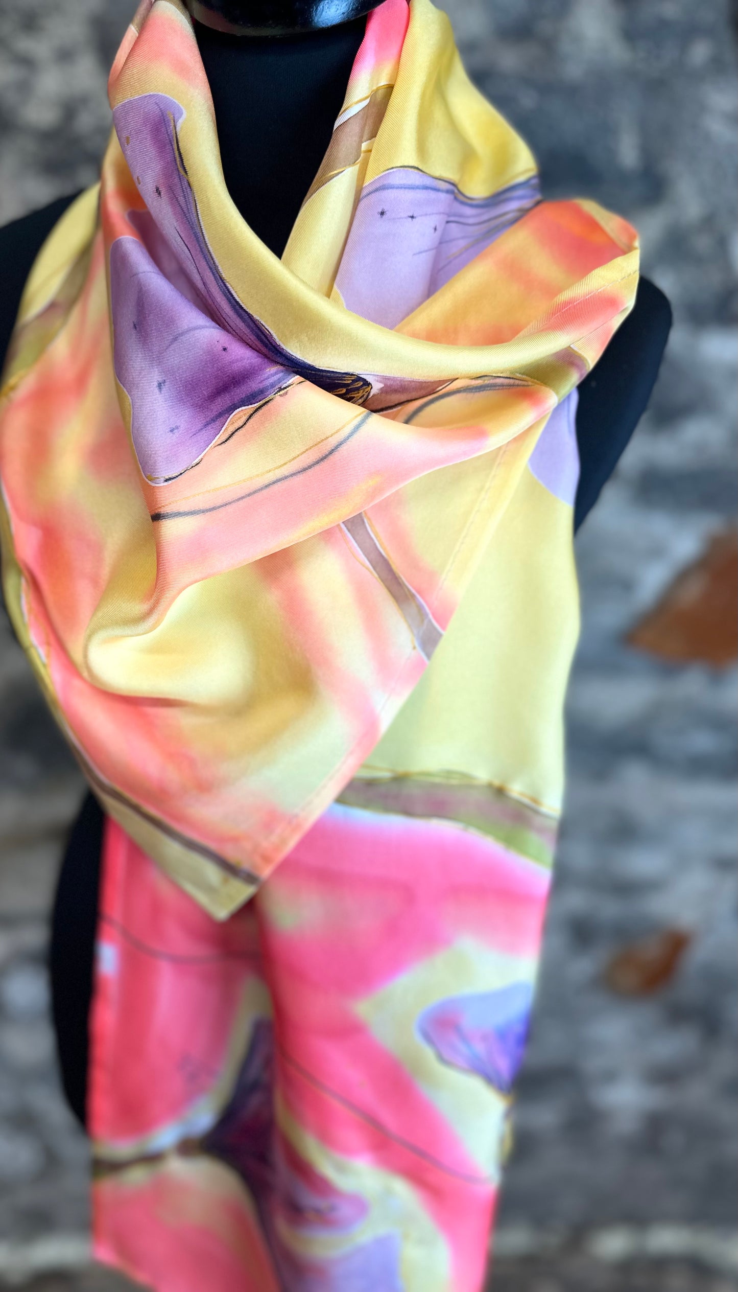Lorshadesign Handpainted silk scarfs