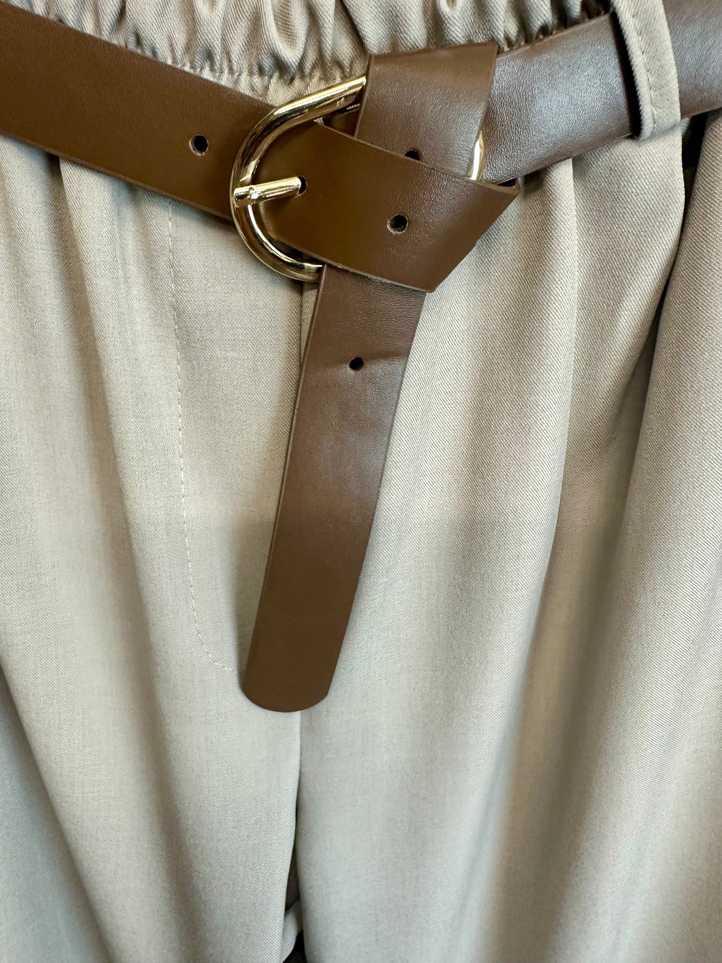 “Mary Beth “ Italian pintuck  trouser in  stone