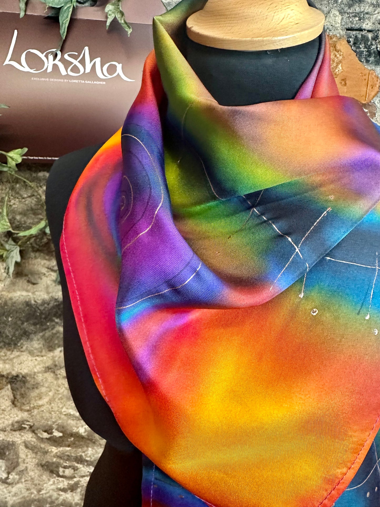 Lorshadesign Hand painted silk scarf