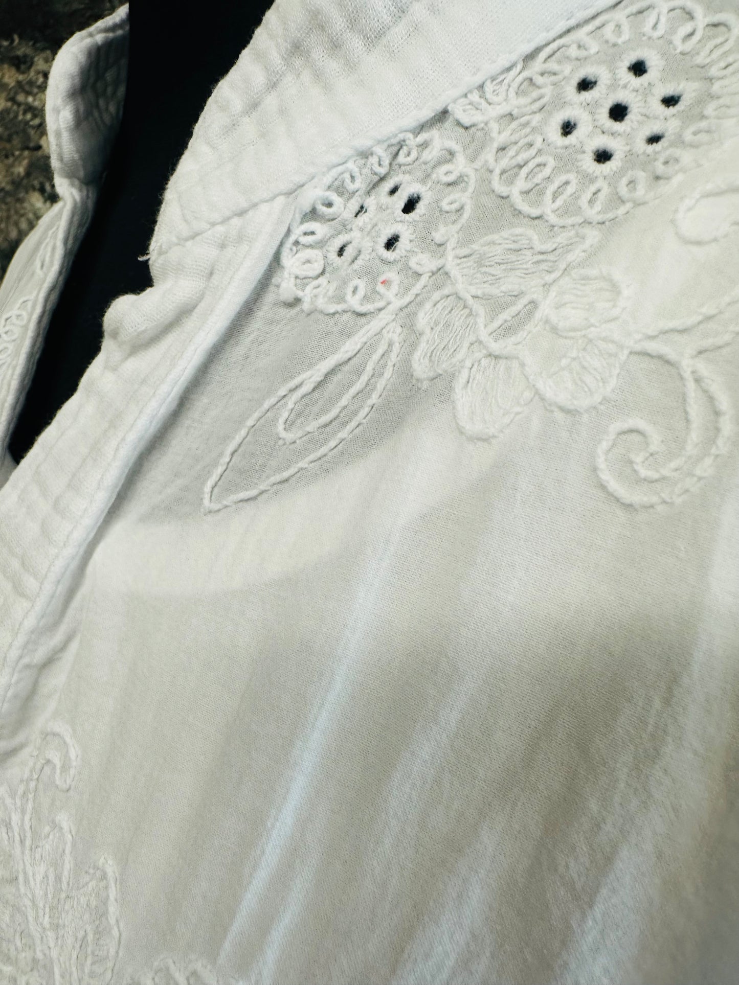 “Harriet “ white Italian cotton and cheese cloth tunic