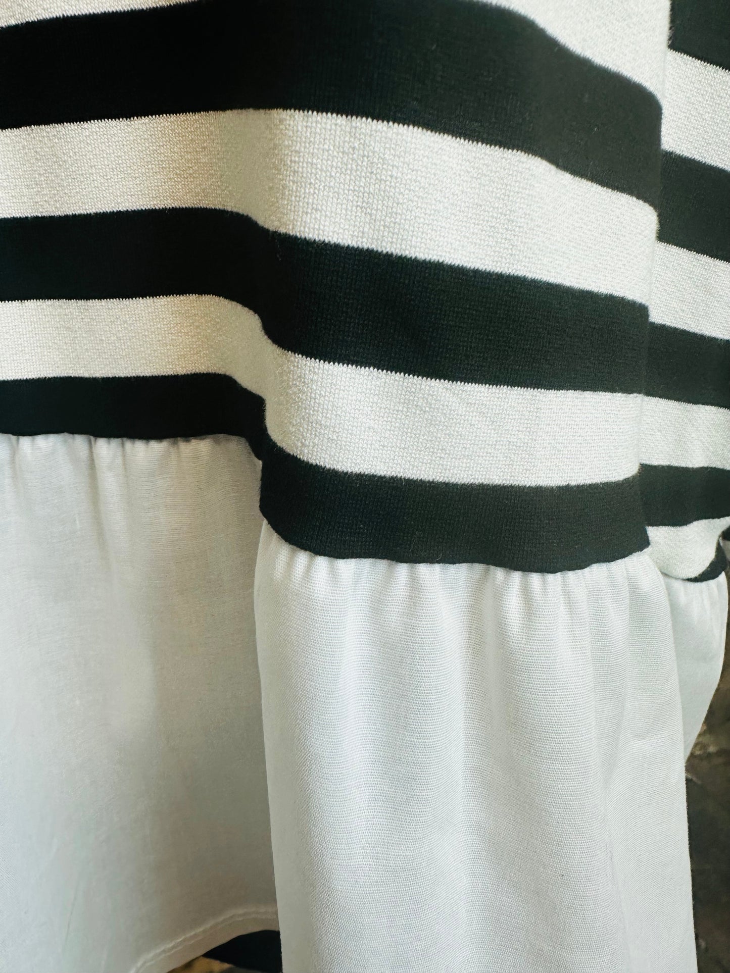 “Audrey “ Italian monochrome stripe casual top