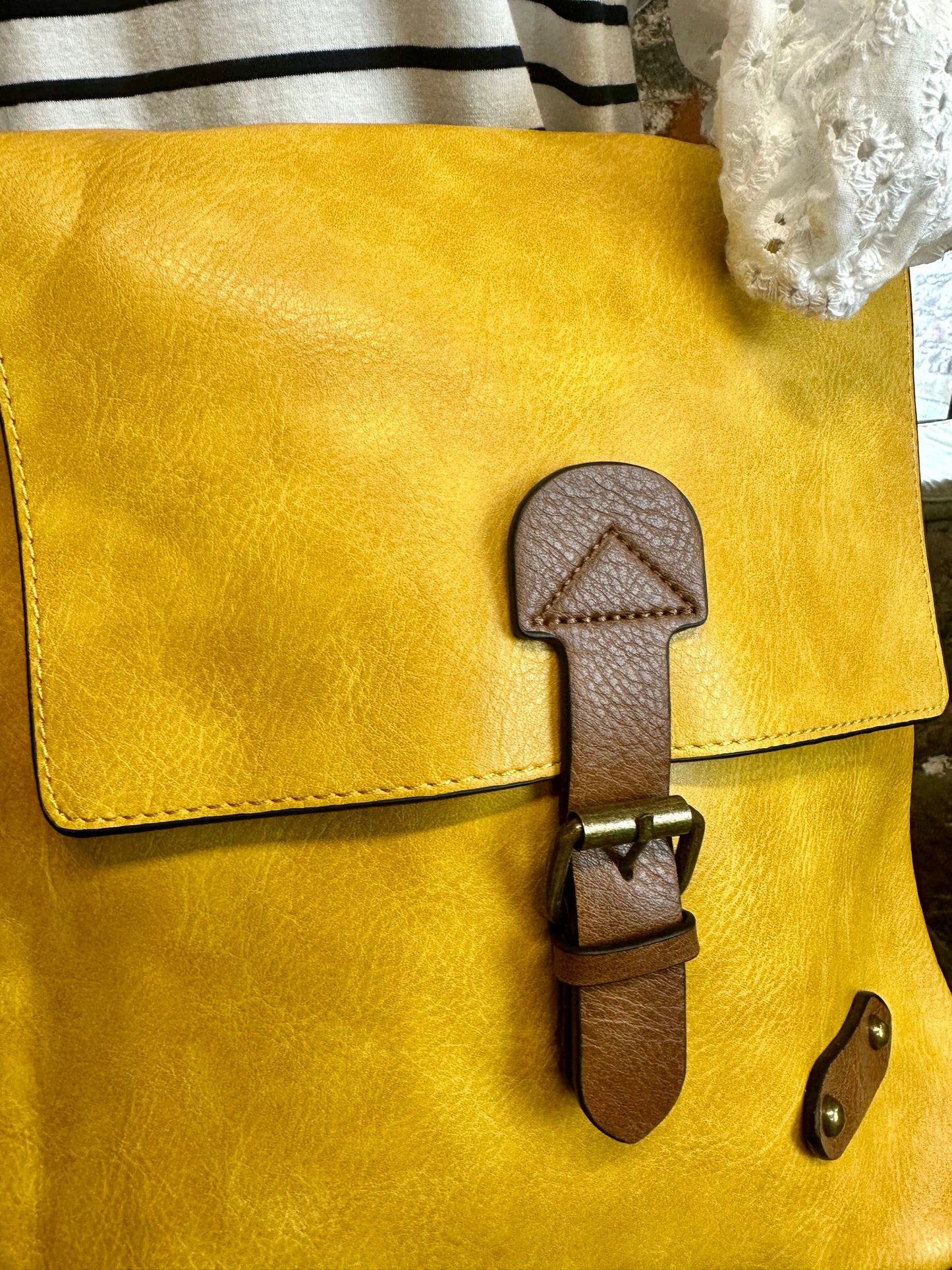 “Maggie” sunshine vegan satchel bag