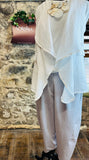 “Amy “ white Italian waterfall waist coat