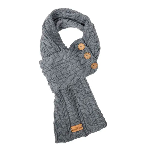 “For him” cable knit charcial loop scarf