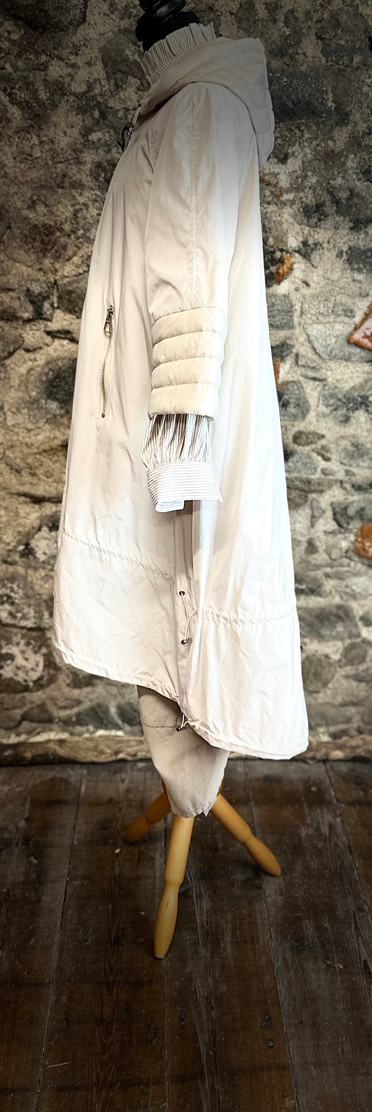 “Tilly “ stone Italian hi lo dress trench coat