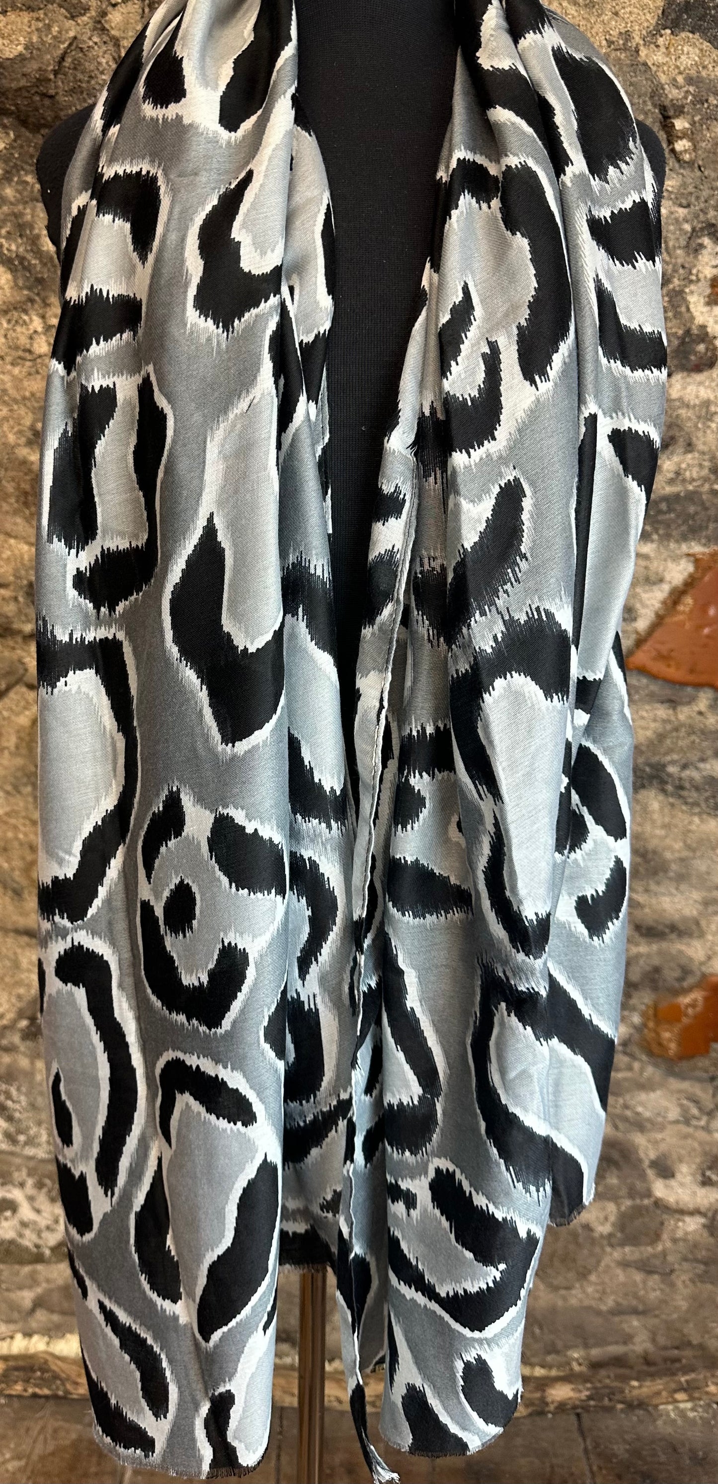 Charcoal and ebony abstract animal large wrap