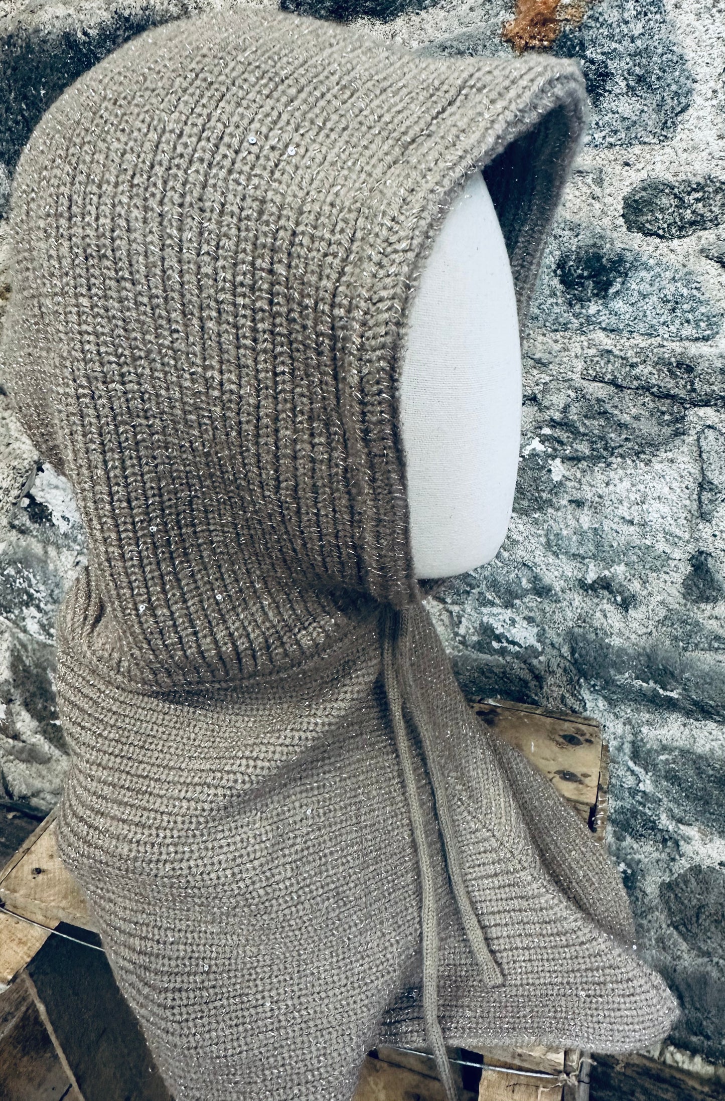 “Claudia “ mocha hood snoods