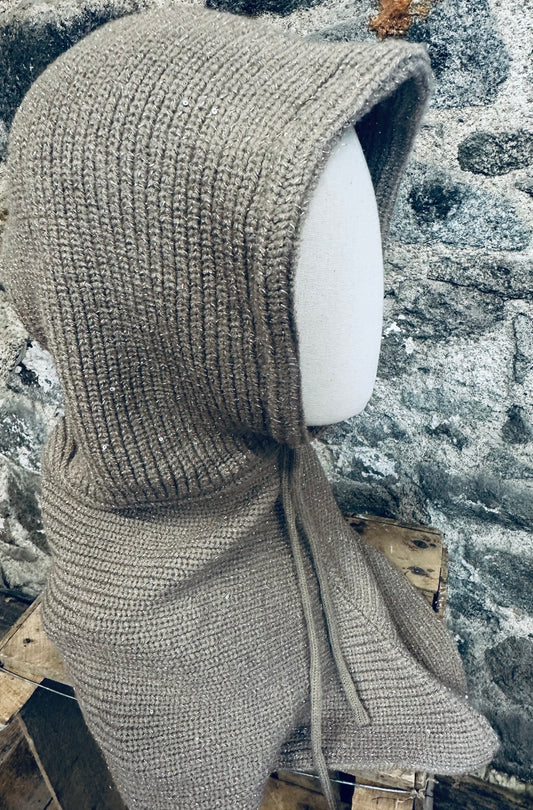 “Claudia “ mocha hood snoods