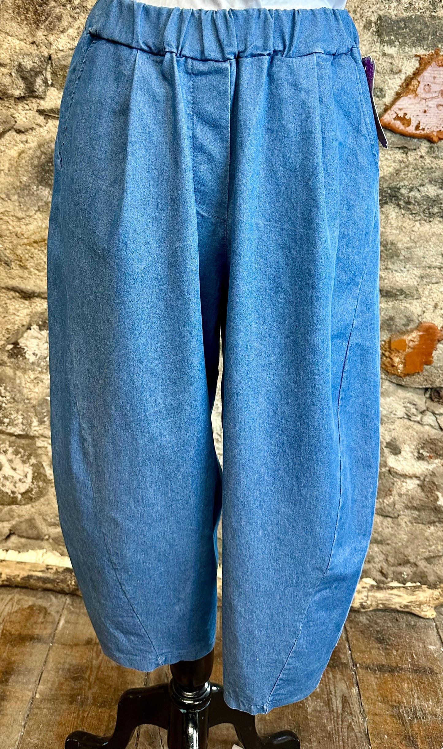 “ Inga “ denim Italian barell leg cullottes