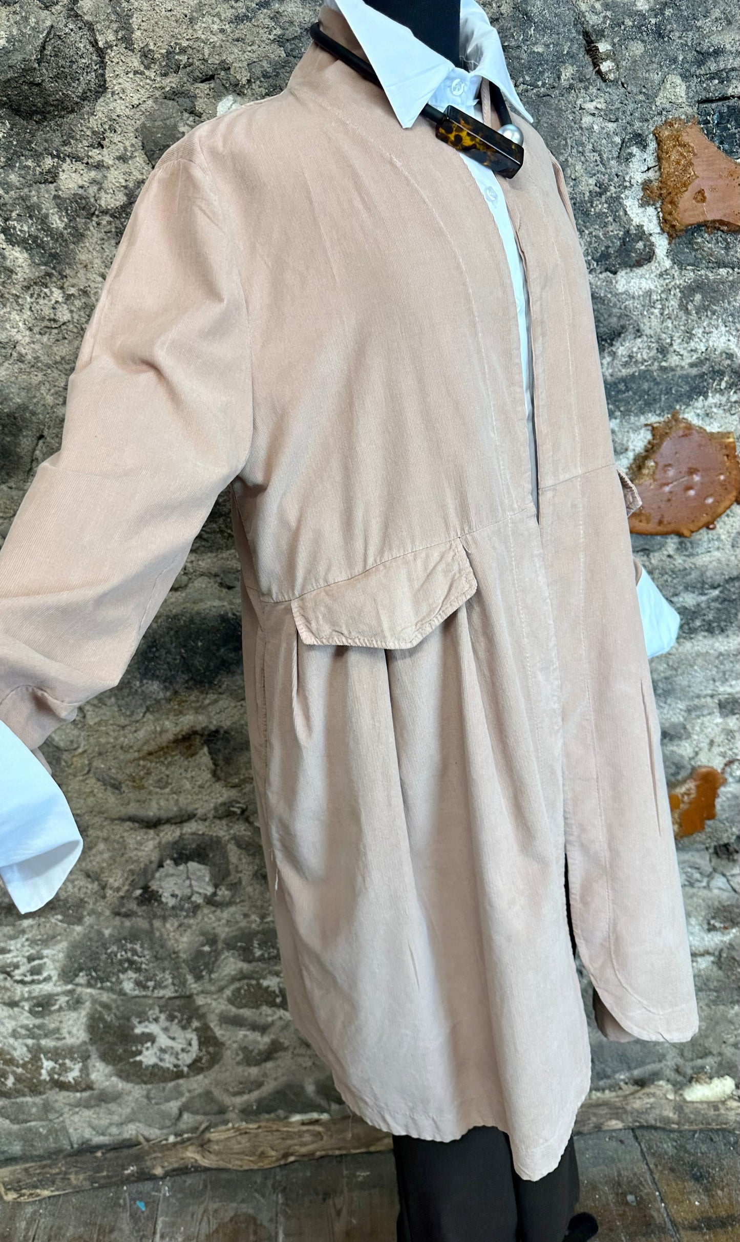 “Terri “ natural  Italian  pin corduroy dress coat