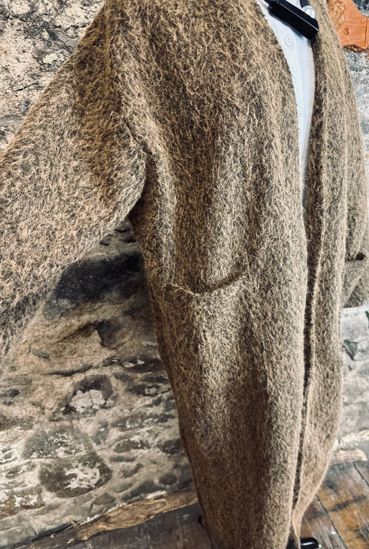 “Kiera “bronze chocolate fleck Italian kimono super cosey full length shacket