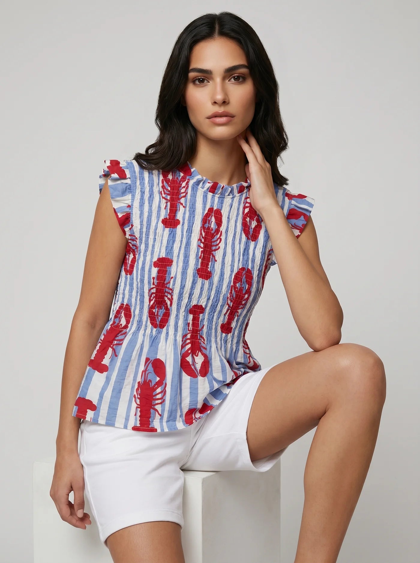 “Mandy “ French lobster peplum top