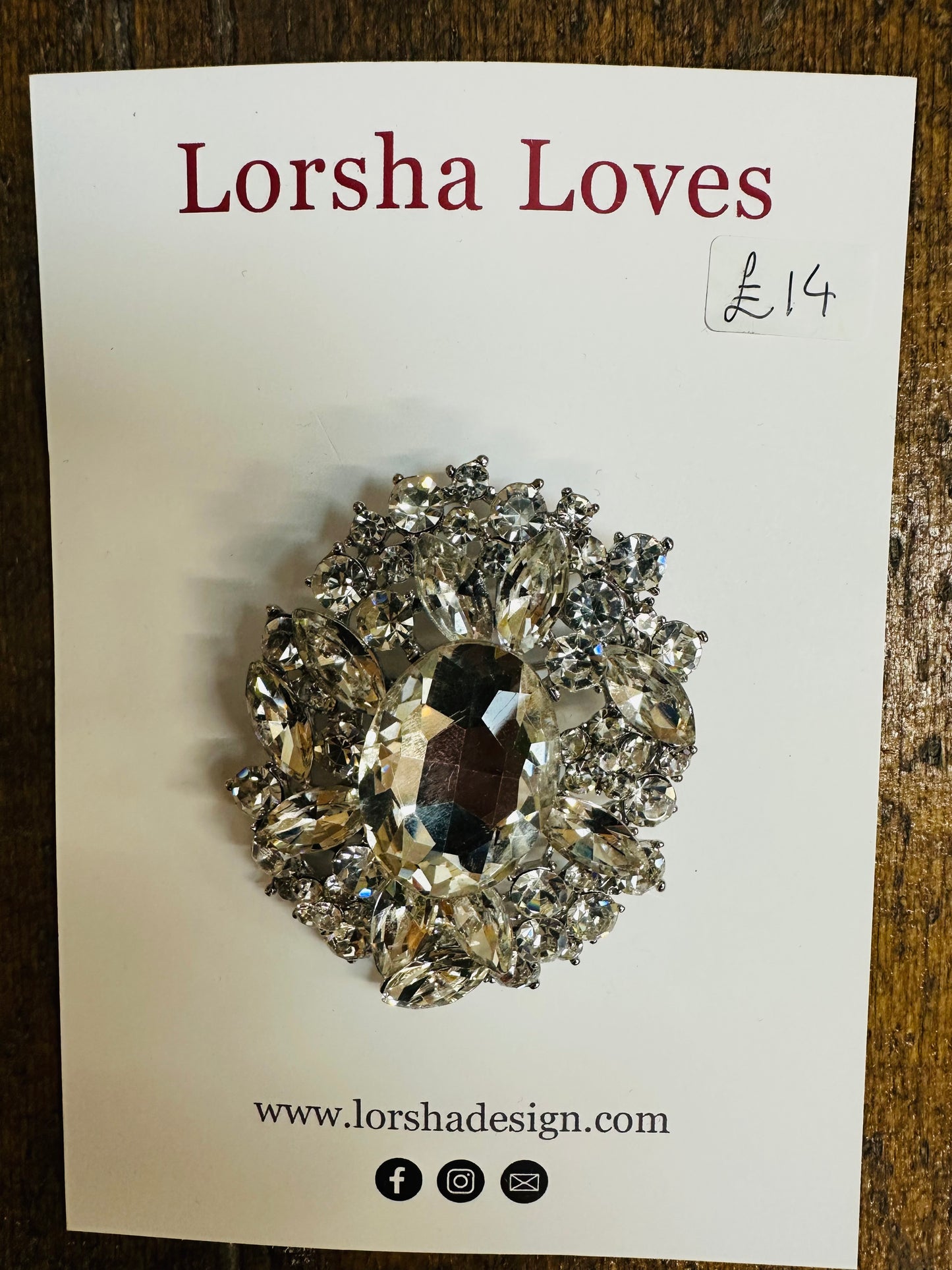 “Lorsha loves “ statement bejewelled pin brooch