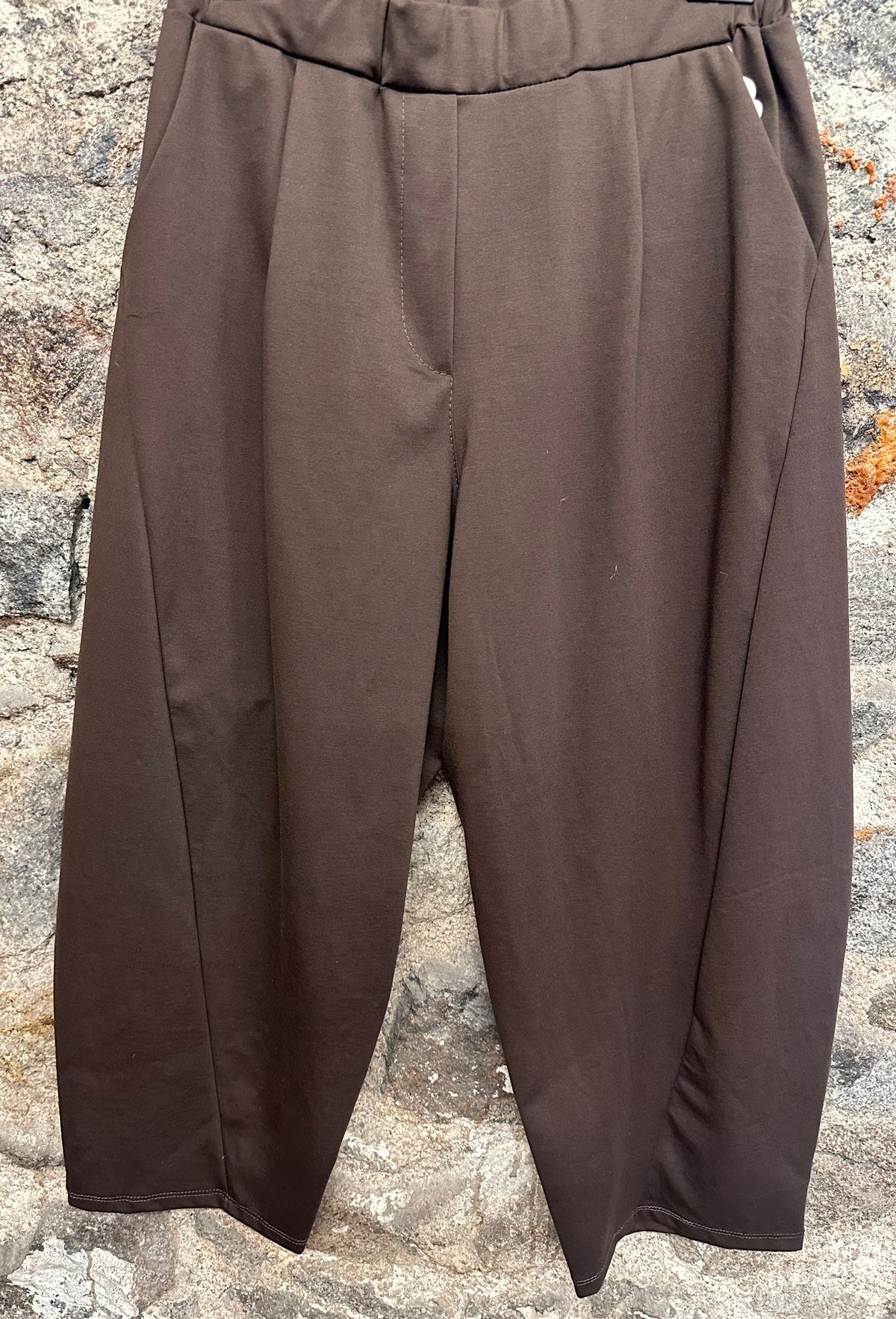 “Lottie” chocolate Italian barrell leg trouser