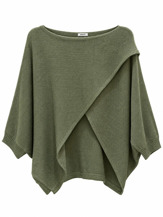 Sadie ..forest green Italian crossover knit