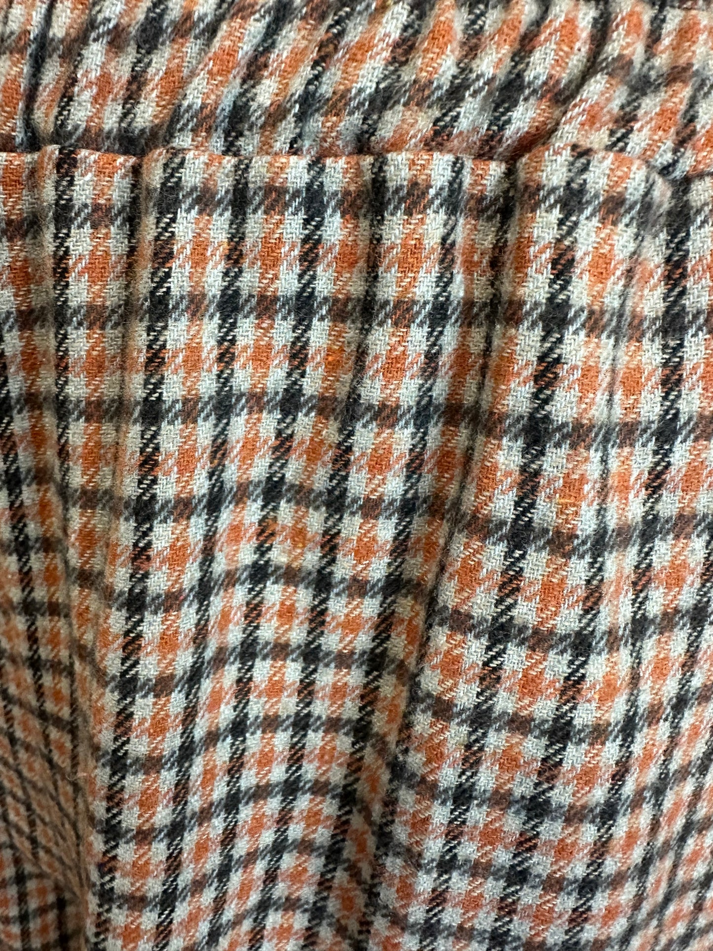 “Dani “ tangerine and chocolate Italian plaid pant