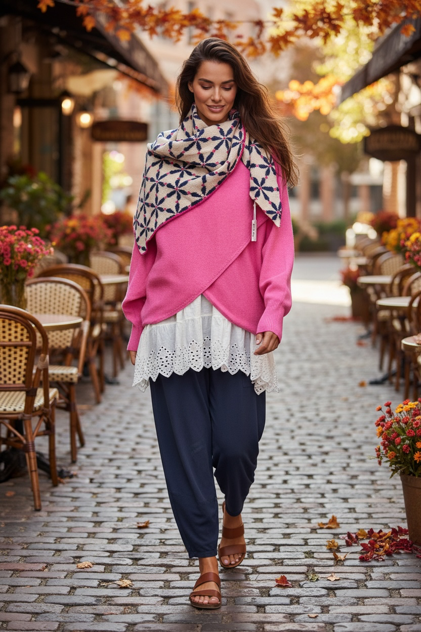 “Sadie “ sugar pink Italian crossover knit