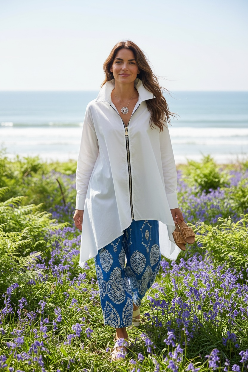 “Serrin” oversized asymmetrical Italian shirt