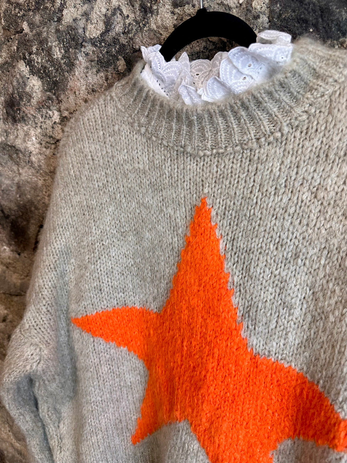 “Bowie “mocha and tangerine Italian knit