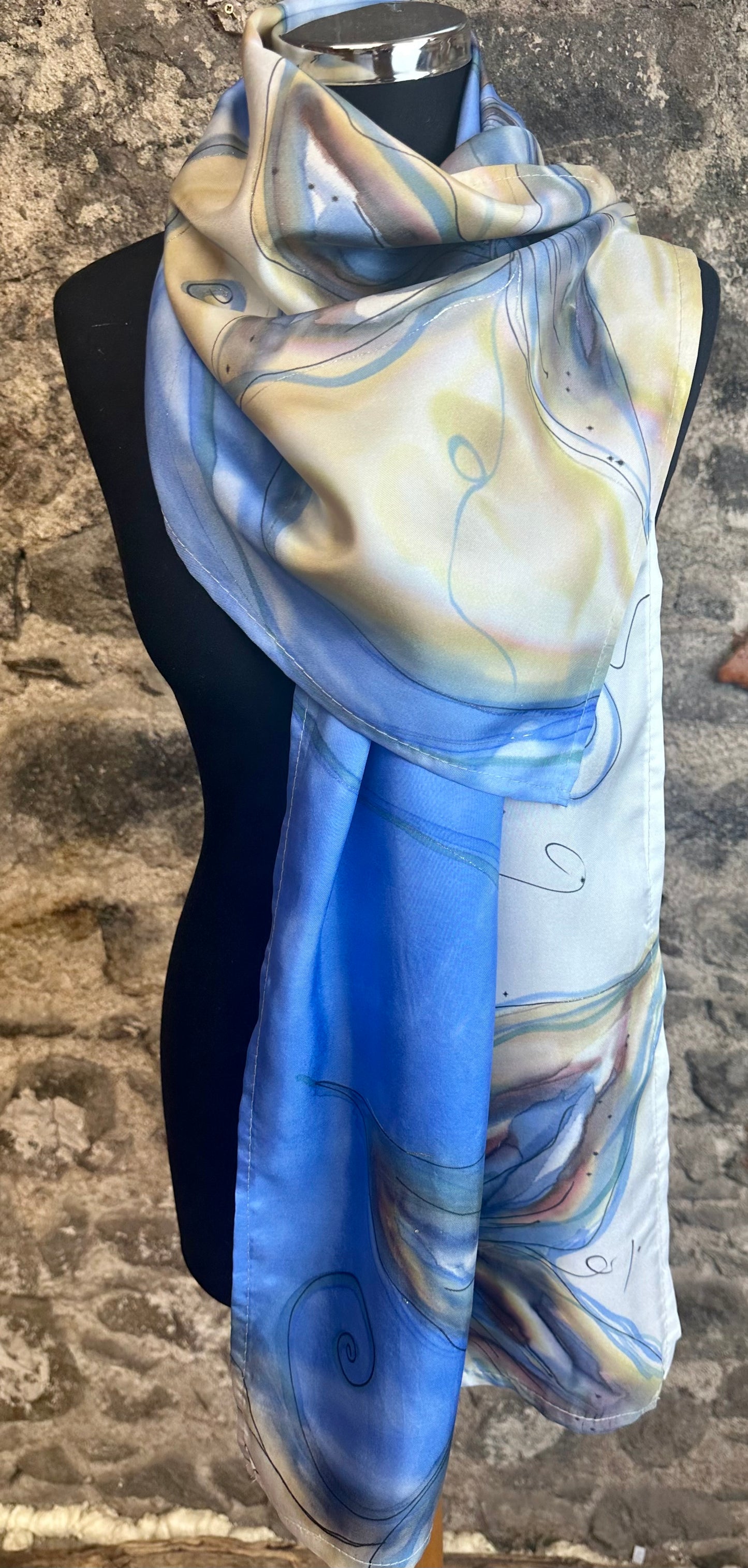 Lorshadesign Handpainted silk scarf