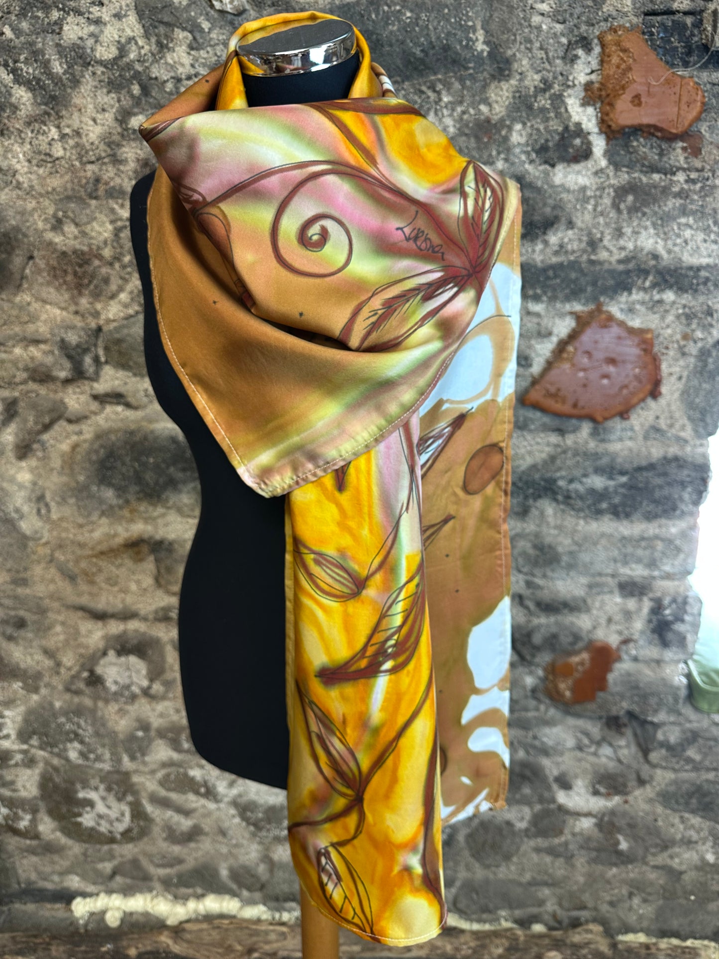 Lorshadesign hand painted silk scarf collection