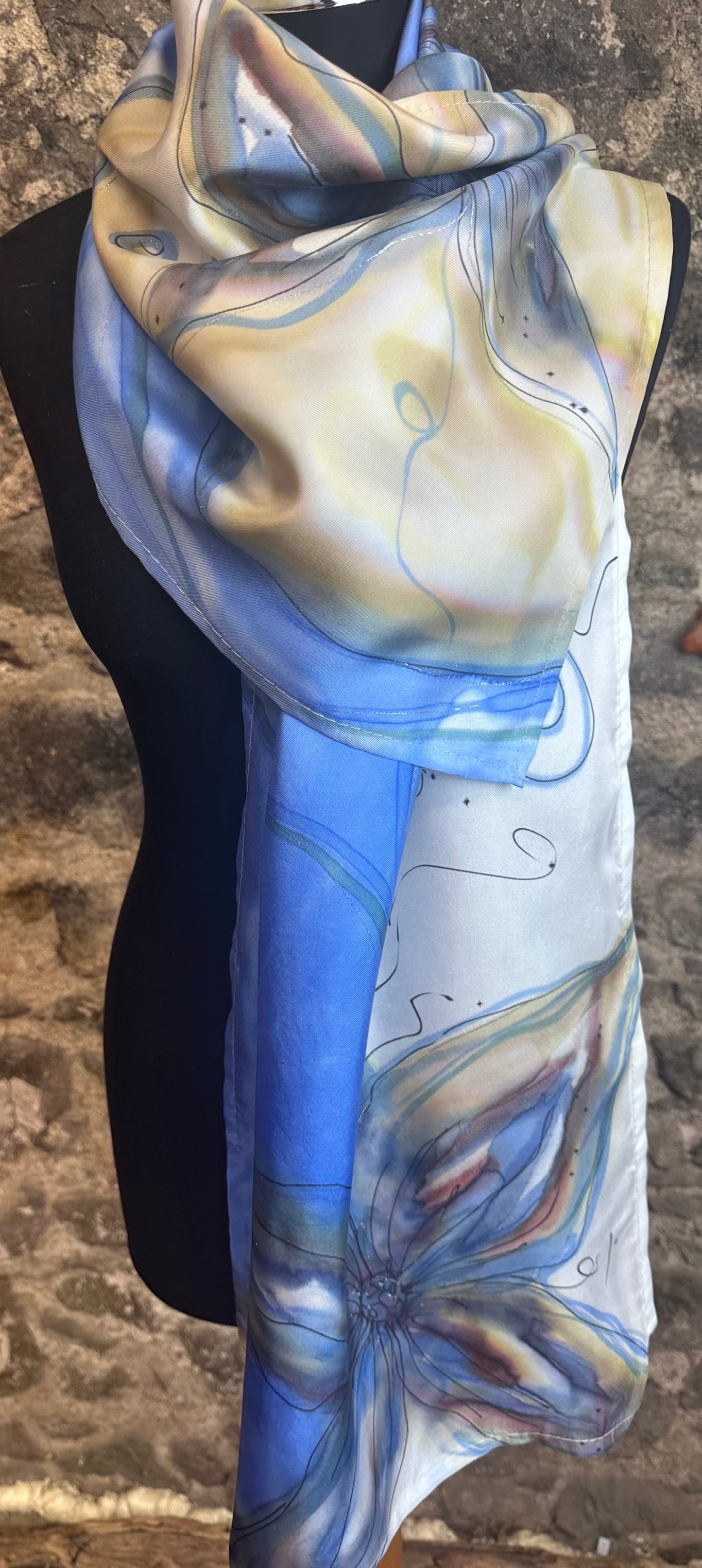 Lorshadesign Handpainted silk scarf