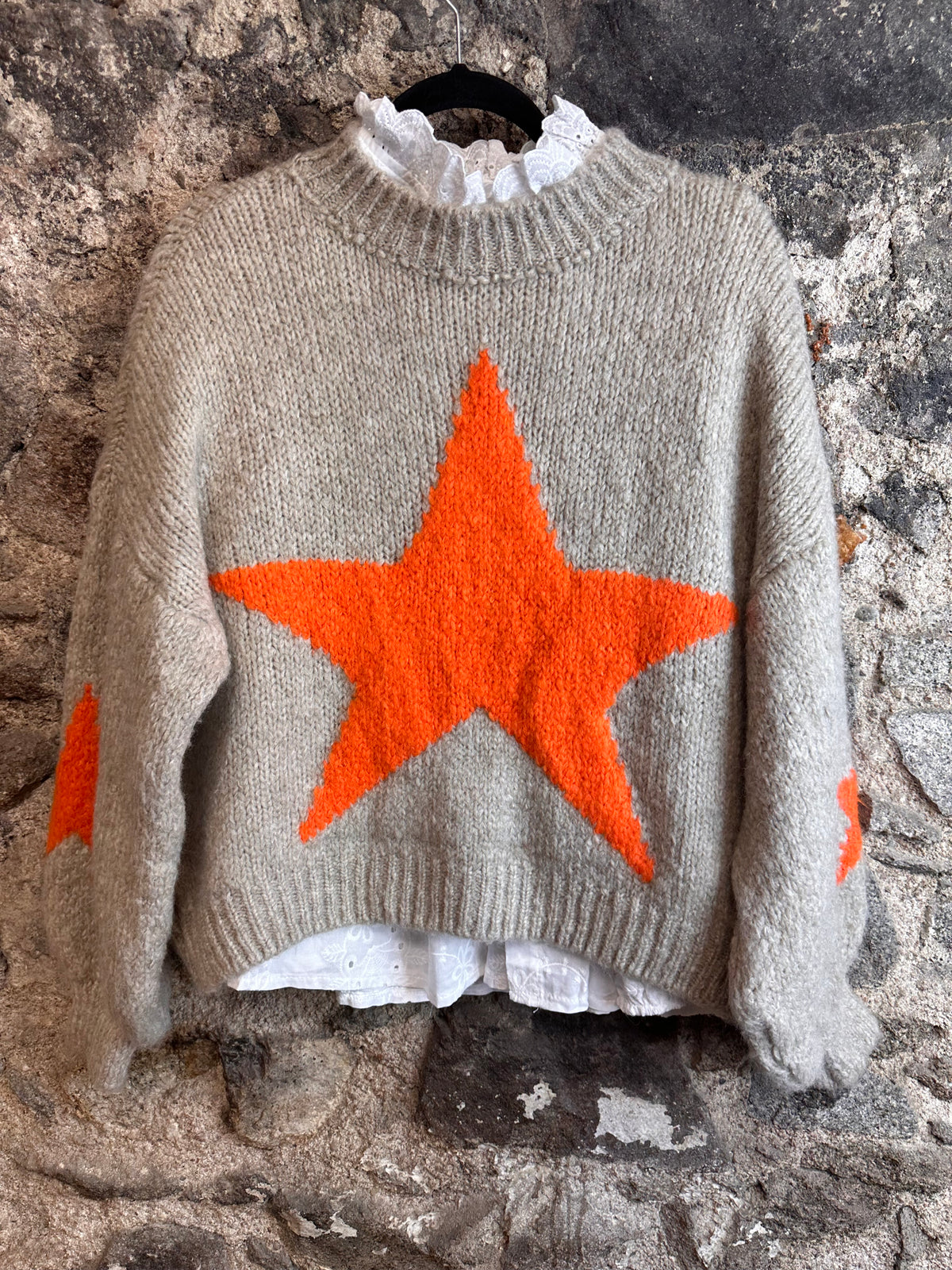 “Bowie “mocha and tangerine Italian knit