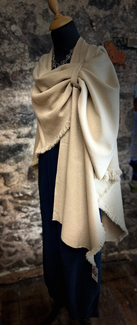 “Stella” golden cream Italian super soft wrap cape