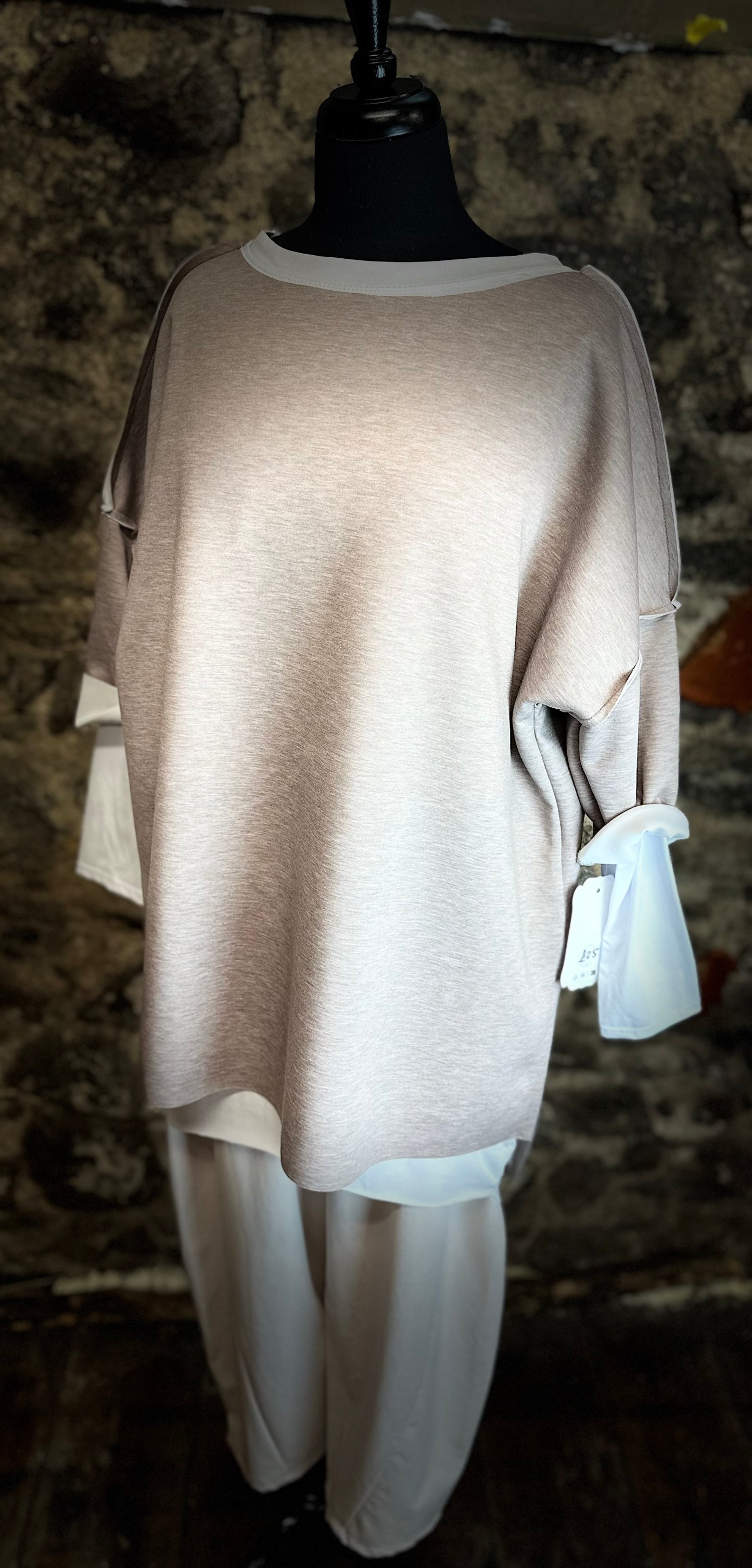 “Erica “ mocha Italian seamed sweatshirt