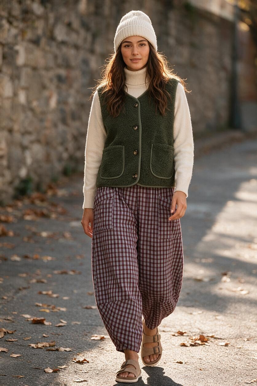 “Nancy “ Forest green bouclé Italian gilet