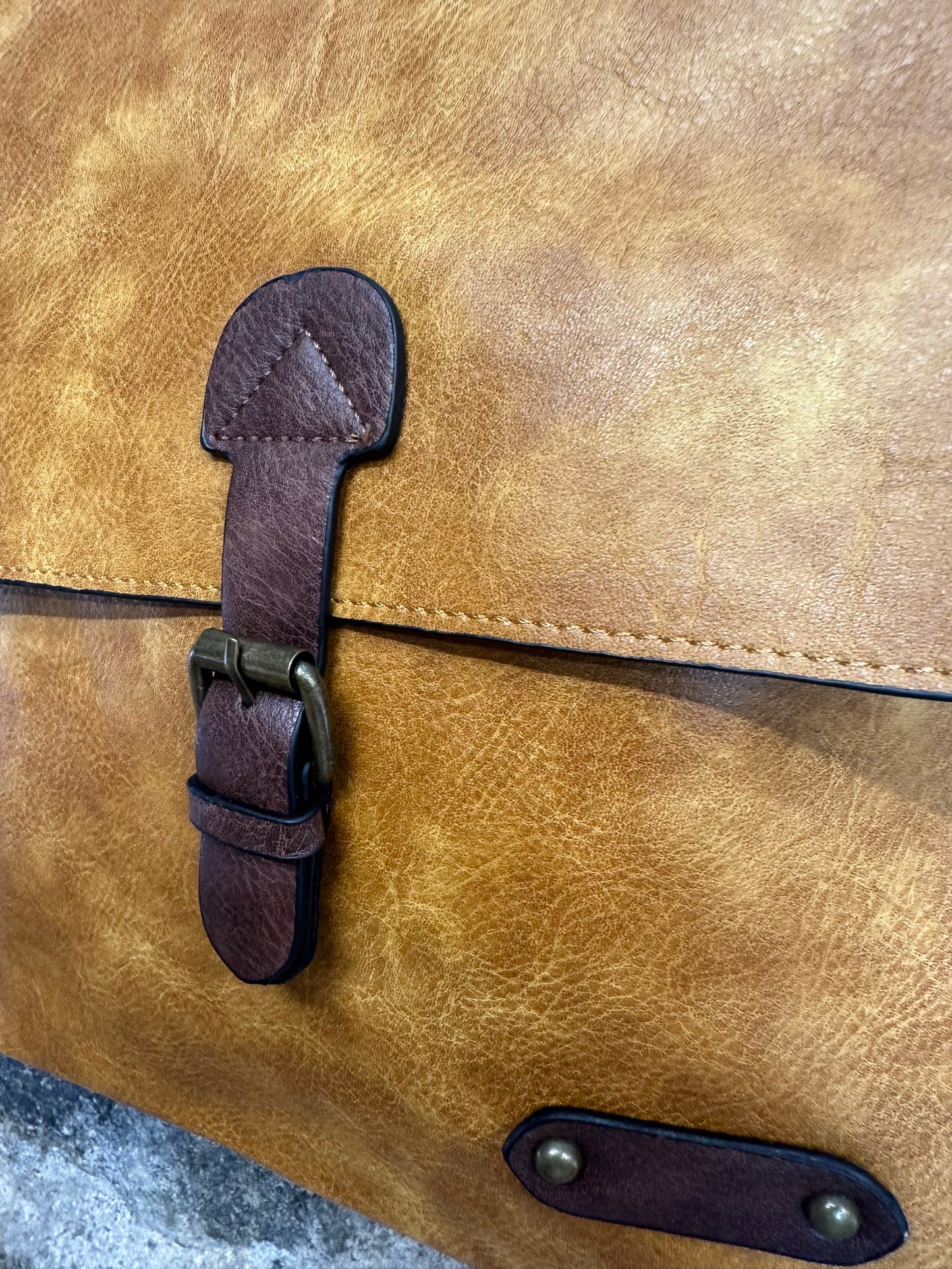 “Maggie “ warm saffron vegan satchel crossbody satchel