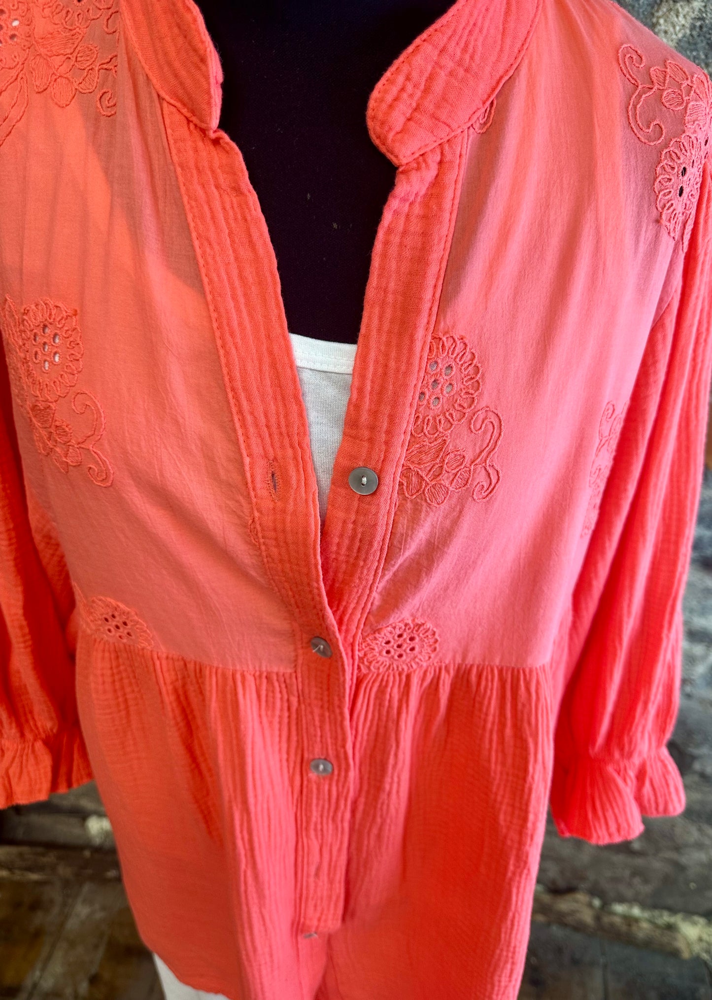 “Harriet “ coral Italian tunic