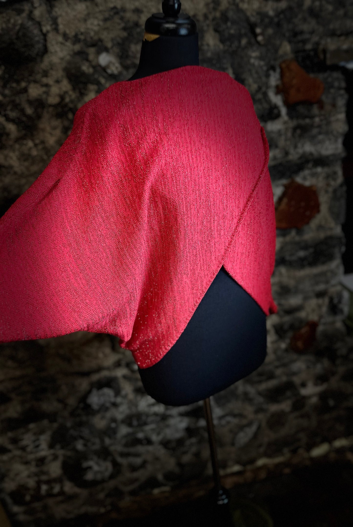 “Tanya “ cherry wrap Italian knit with metallic fleck