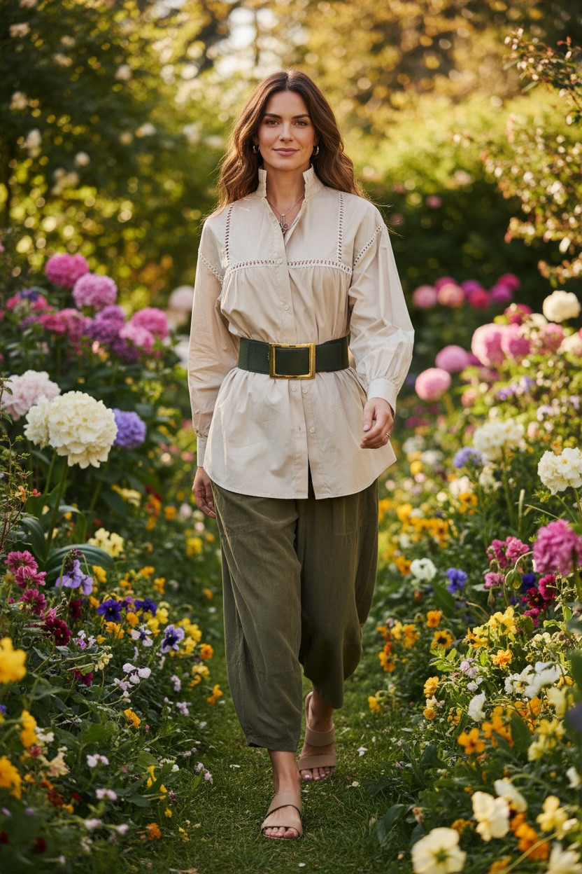 “Toni “ sage forest green Italian pin corduroy cocoon cullottes